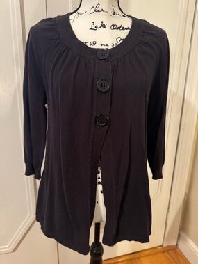 Black Women's Button-Front Knit Cardigan - Brand Unspecified
